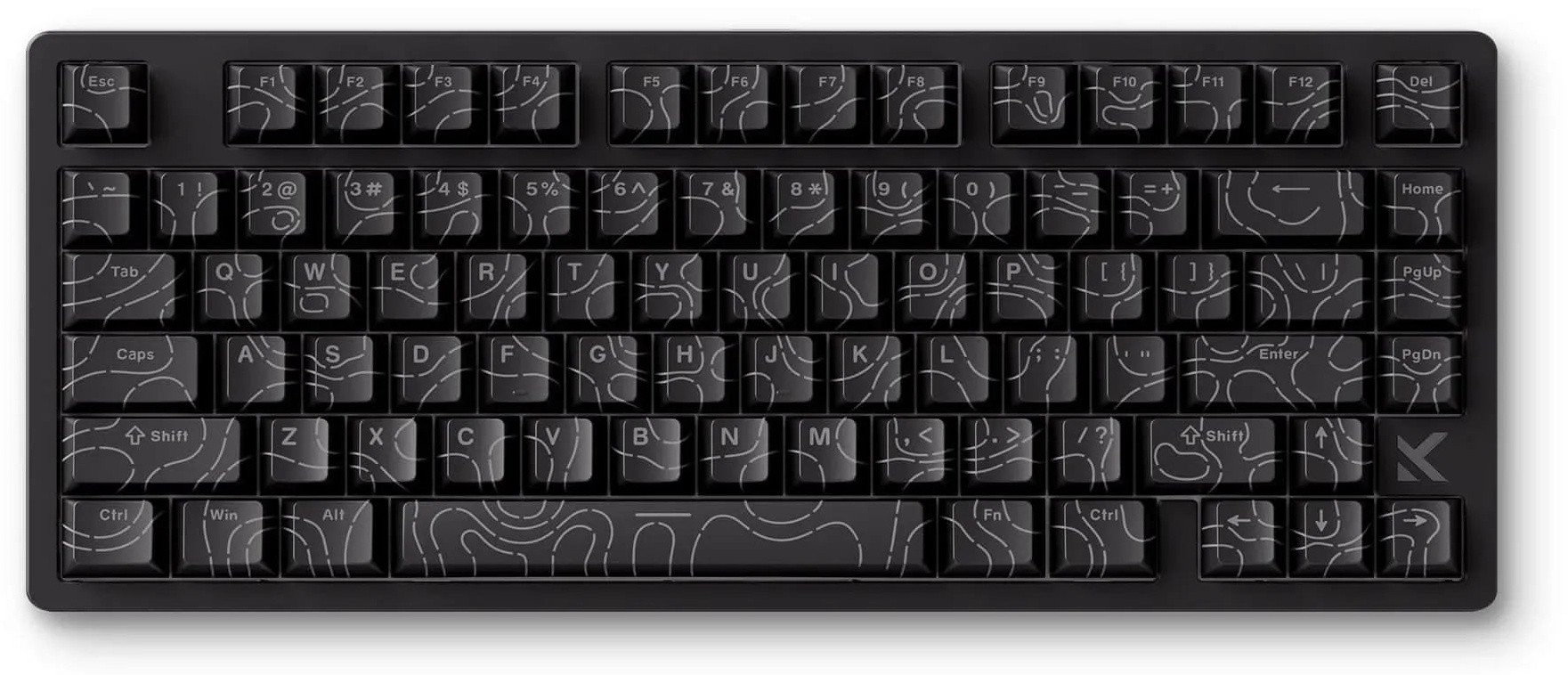 Клавиатура MCHOSE Jet 75 E-sport, Black Topographic, Kailh Magnetic God Switch (MC-Jet75-10)