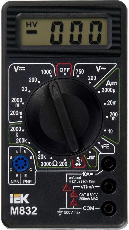 Мультиметр цифровой UNIVERSAL M832 IEK (TMD-2S-832)