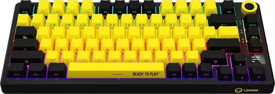 Клавиатура Lorgar KBP7075W, Black/yellow (LRG-KBP7075W-YL-RU)