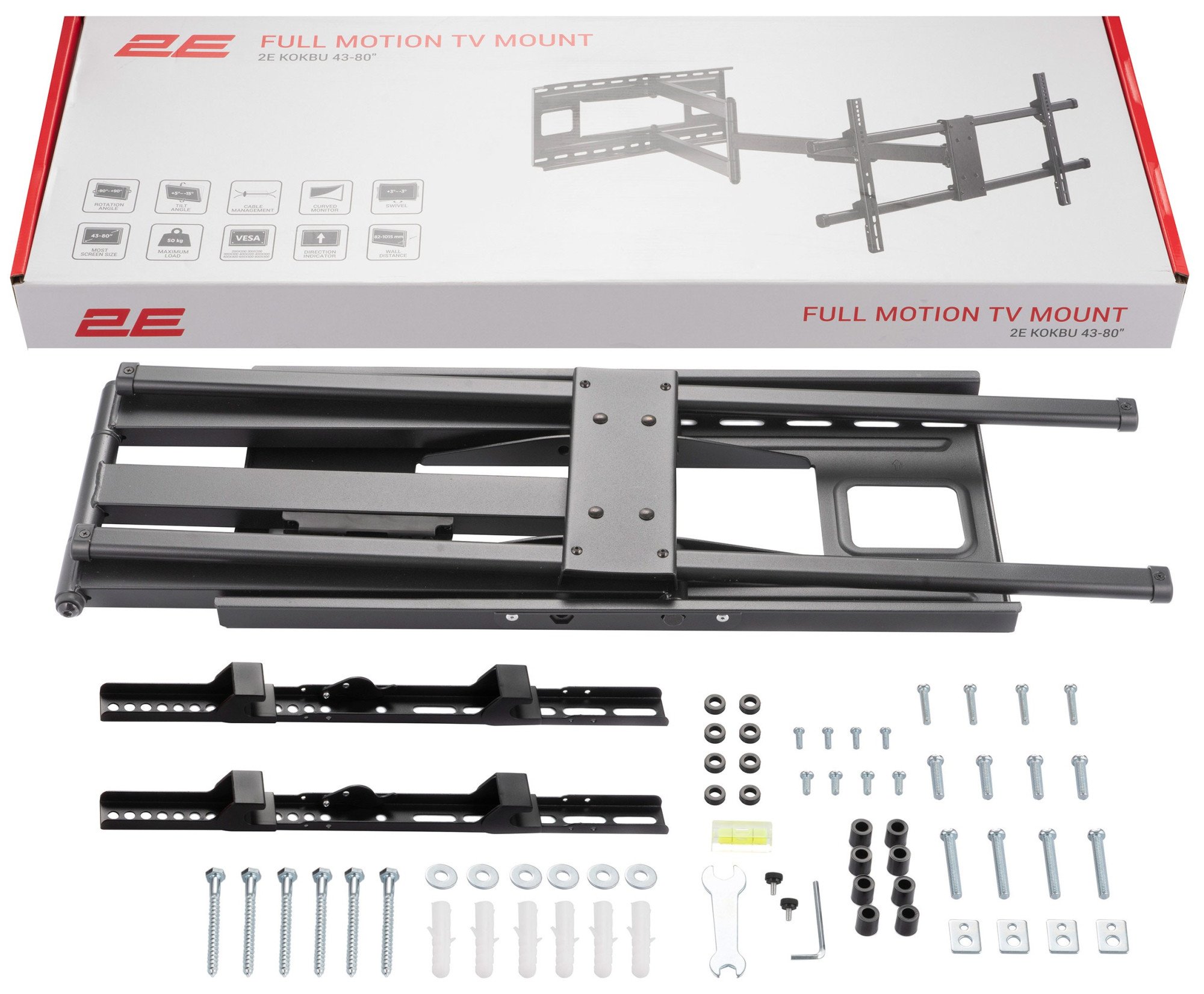Кронштейн для ТВ 2E Kokbu, 43"-80", Black (2E2GEN800.50.100)