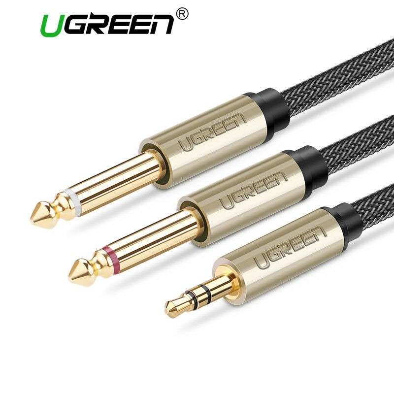 Кабель Audio(m) 3.5mm - 2*Audio(m) 6.3mm, 1m AV126 UGREEN (10613)