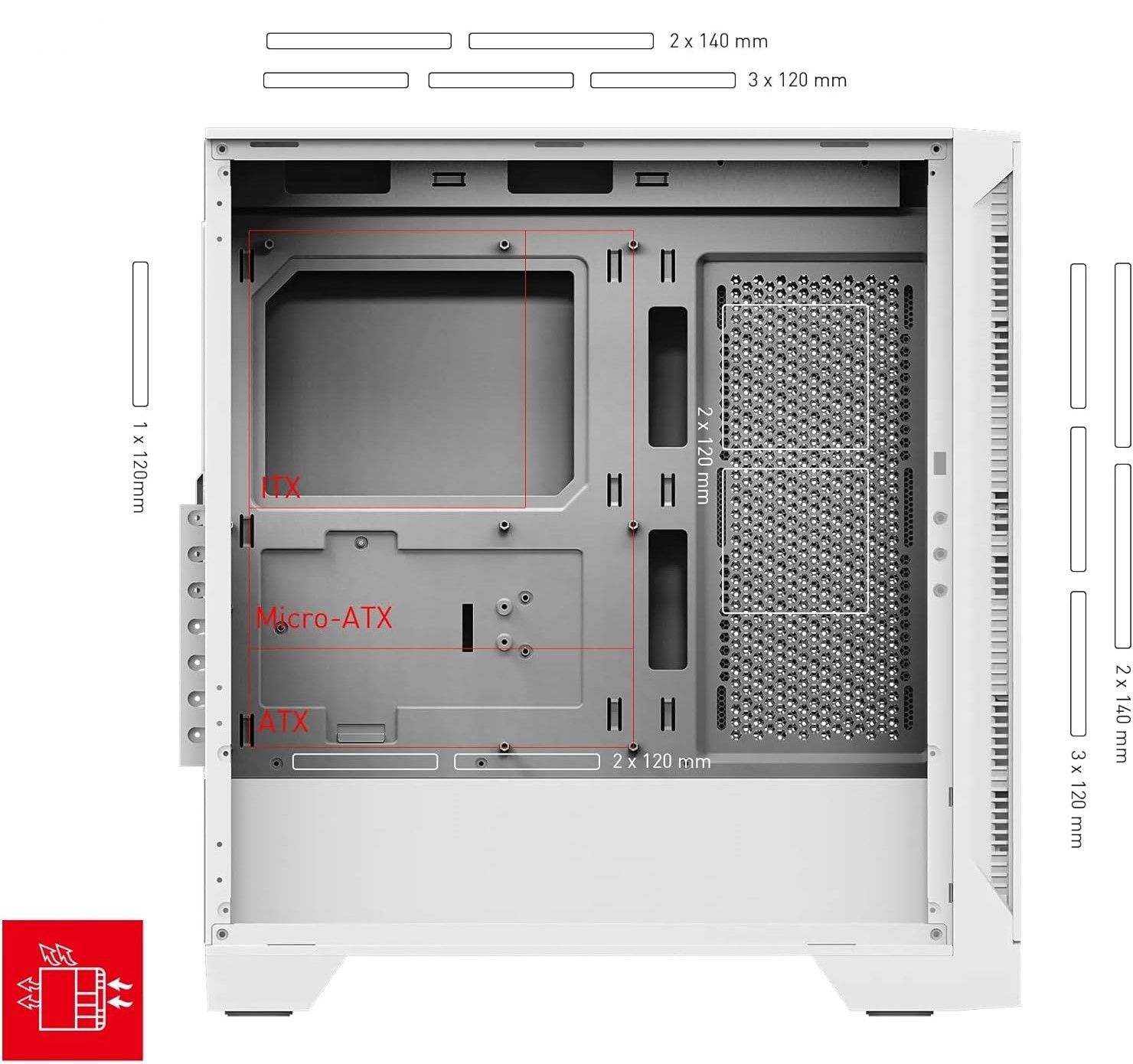 Компьютерный корпус MSI MAG FORGE 320R AIRFLOW (MAG FORGE 320R AIRFLOW WHITE)