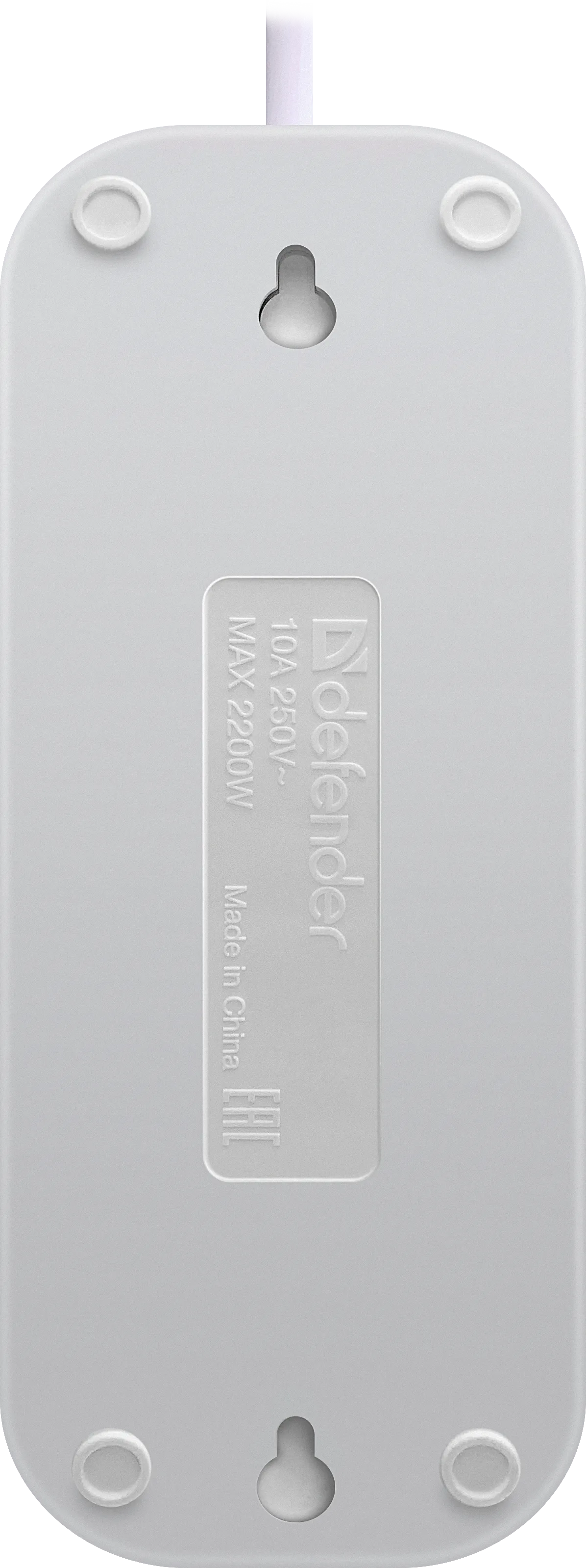 Удлинитель без заземления Defender B230 10 А, 2 м, 3 розетки, белый (99276) Удлинитель без заземления Defender B230 10 А, 2 м, 3 розетки, белый (99276)