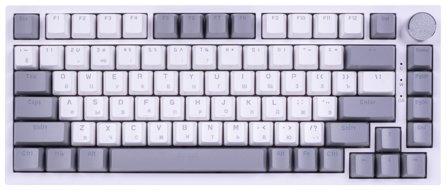 Клавиатура Ajazz AK820, White, Red Switches (AK820 RED SWITCH WHITE BACKLIT (GRAY-WHITE))