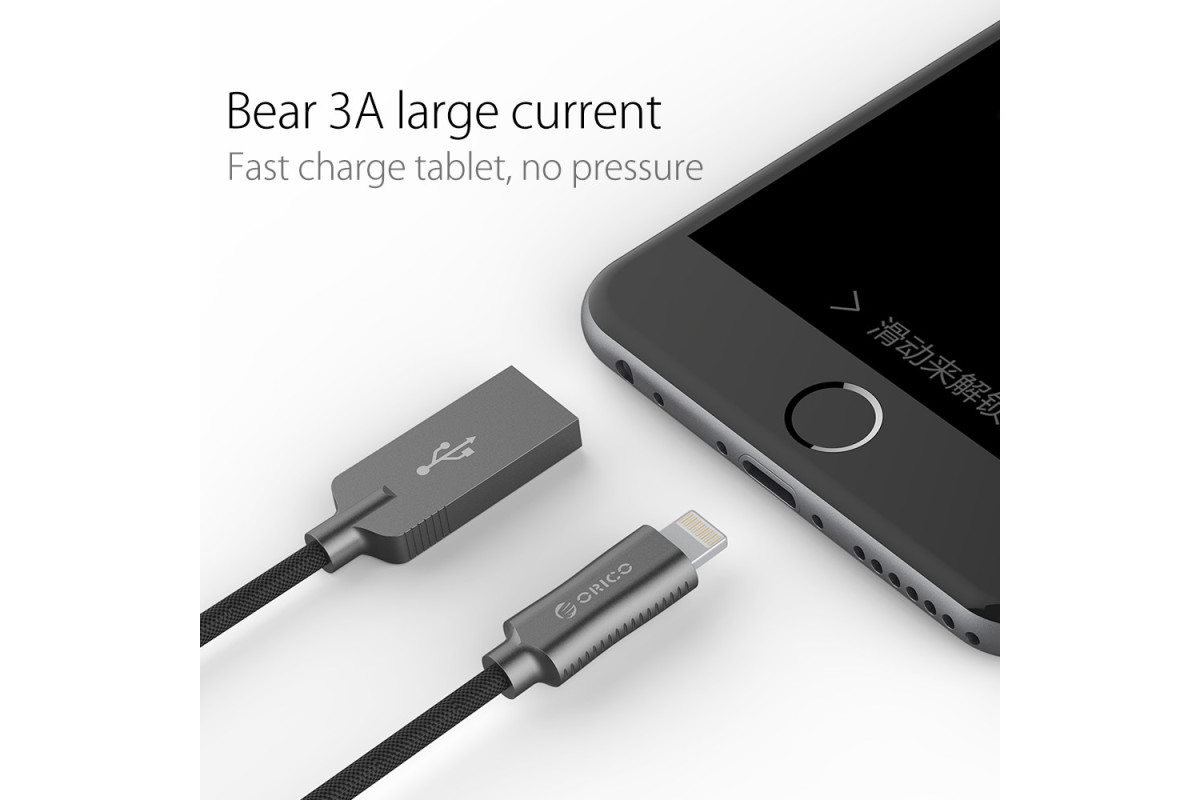 Кабель USB 2.0 - Lightning(m) 8-pin, 1m (ORICO-LTU-10-BK-BP)