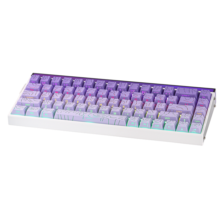 Клавиатура AULA HERO68HE, Black King switch, White-Purple (HERO68HE WPWG)