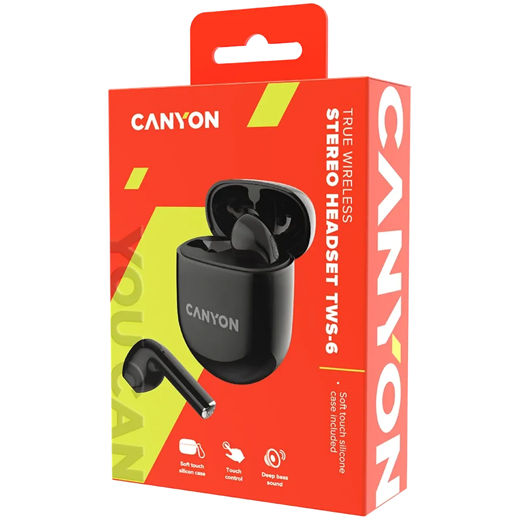 Наушники Canyon TWS-6, Black (CNS-TWS6B)