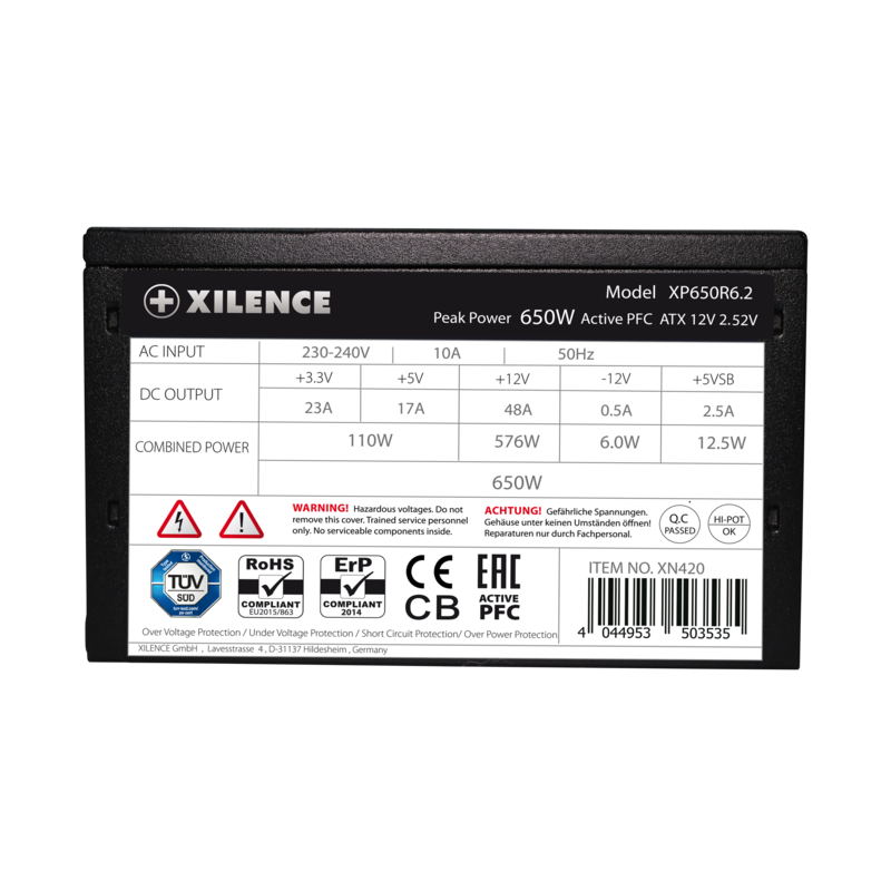 Блок питания Xilence Perfomance C+ series XN420 650W, 80+ (XP650R6.2)