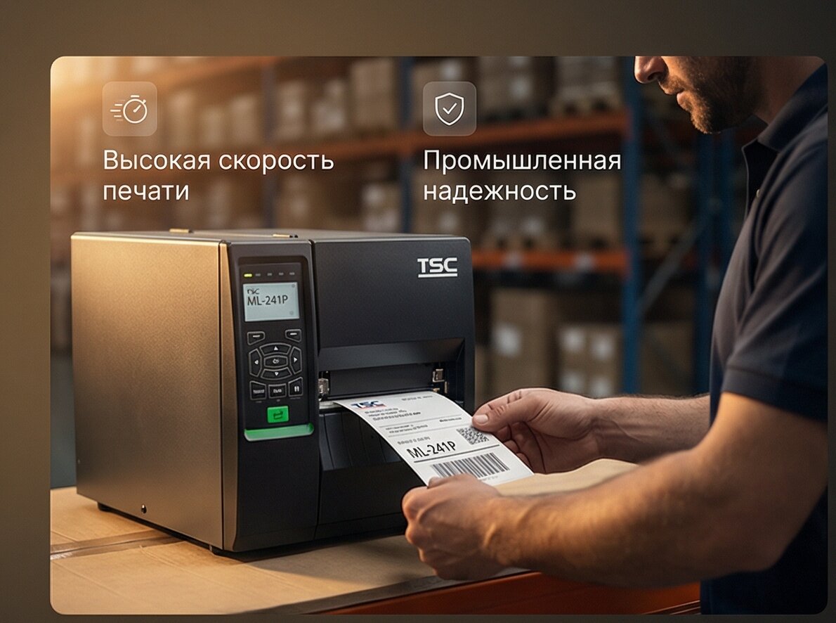 Принтер этикеток термотрансферный промышленный TSC ML-241P (ML241P-A001-0202)