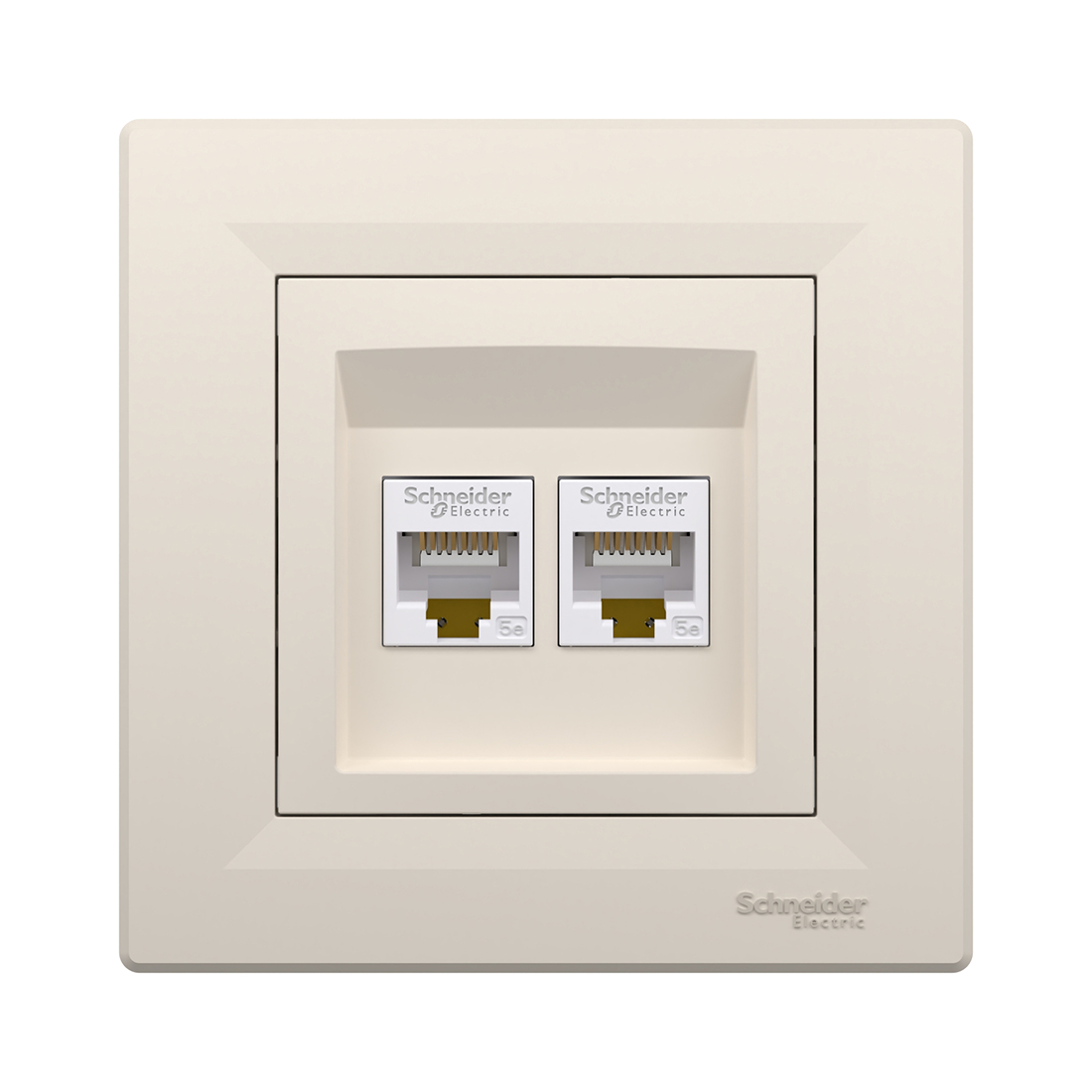Розетка двойная компьютерная SE EPH4400123 Asfora RJ45 в сборе кремовый (EPH4400123)