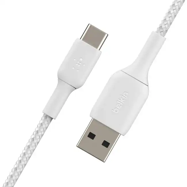 Кабель интерфейсный Belkin BRAIDED white (1m) (CAB002BT1MWH)