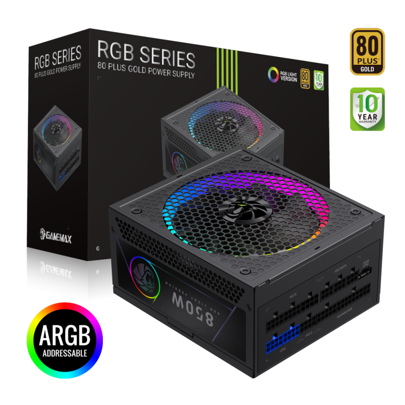 Блок питания Gamemax RGB 850G Gold (2141-0850B0017)