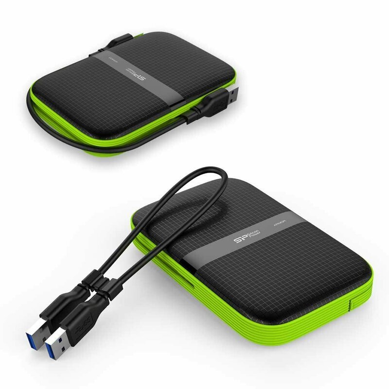 Внешний HDD Silicon Power Armor - A60 5TB USB 3.2 Gen1 Black/Green (SP050TBPHDA60S3K)