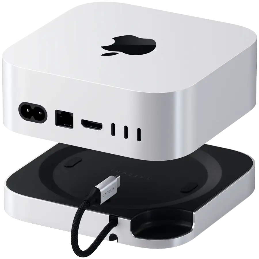 USB хаб Satechi Mac Mini M4 Stand & Hub with SSD Enclosure (ST-GNMMES)