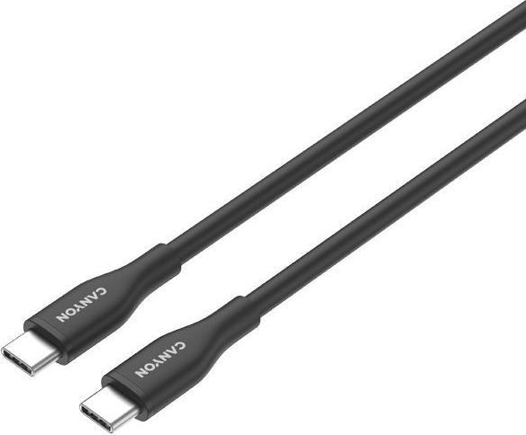 Кабель Canyon USB-C-USB-C, 60W, Silicon 1m, Black (CC60SC10)