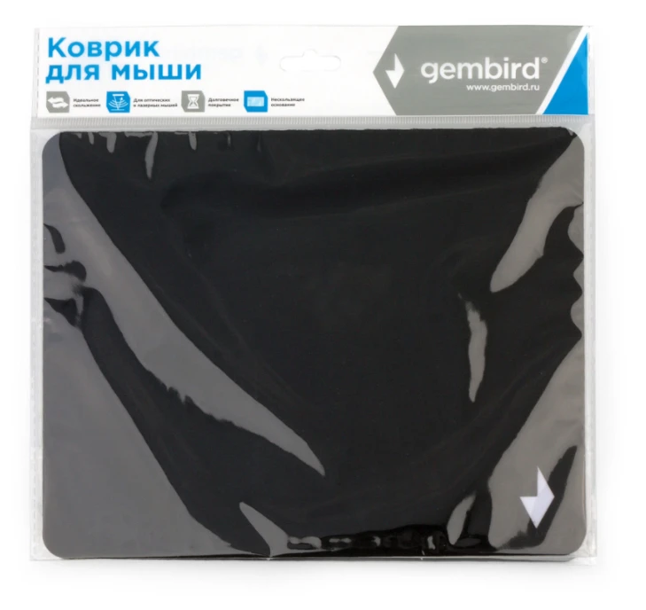 Коврик для мыши Gembird MP-BLACK-S, 220х180х1.2mm  (MP-BLACK-S)