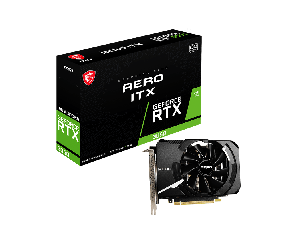 Видеокарта MSI RTX 3050 Aero ITX OC (RTX 3050 AERO ITX 8G OC LHR)