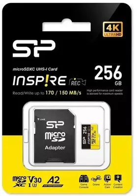 Карта памяти MemoryCard microSDXC 256GB, Silicon Power, Class 10, + adapter SD (SP256GBSTXLA2V1NSP)