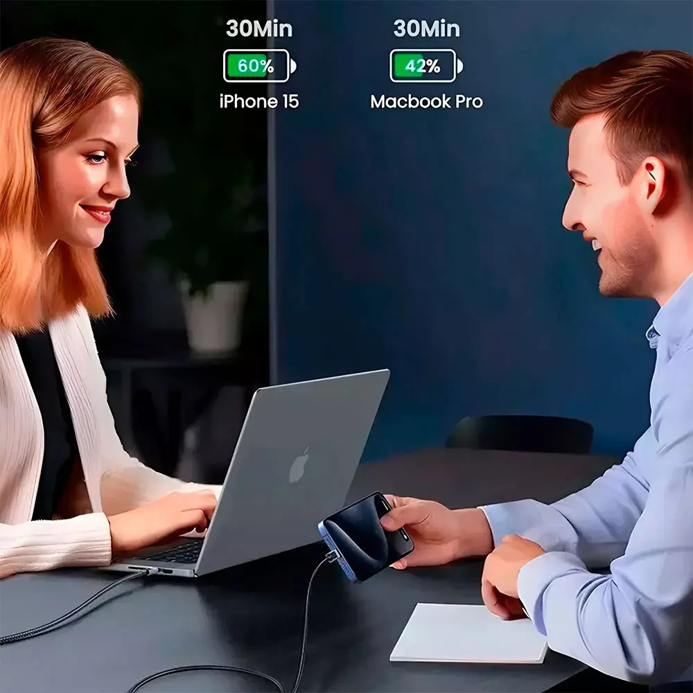 Кабель Ugreen L512, USB-C to USB-C PD, 1m - Space Gray (45063)