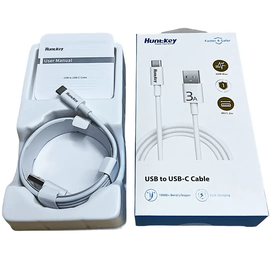 Кабель зарядки Huntkey HKCCC301204, USB-C to USB-C, 1.2M, 60W (HKCCC301204)