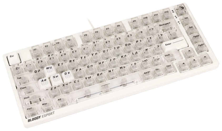 Клавиатура A4Tech Bloody MS76,MS Magnetic Switch - Crystal White (MS76 CRYSTAL WHITE)