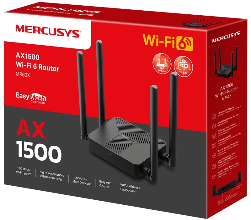 Маршрутизатор беспроводной Mercusys MR62X  (MR62X) Маршрутизатор беспроводной Mercusys MR62X  (MR62X)