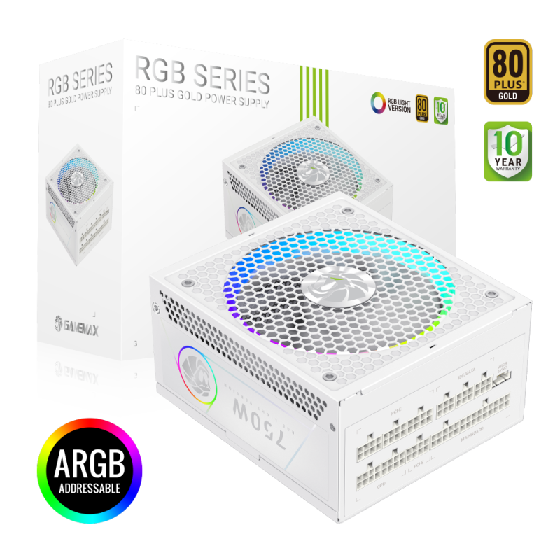 Блок питания Gamemax RGB 750G WH Gold (2141-0750B0012)