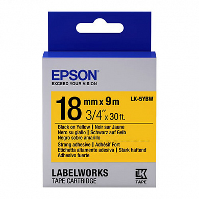 Картридж-лента Epson для этикеток LK-5YBW, черный/желтый 18 мм (9 м) C53S655010 (C53S655010)