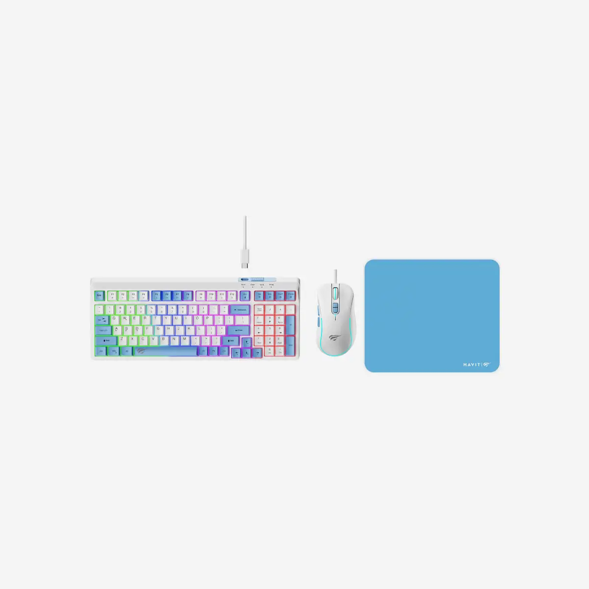 Клавиатура + мышь Havit KB897CM, white+blue (2.0301500459713E+14)