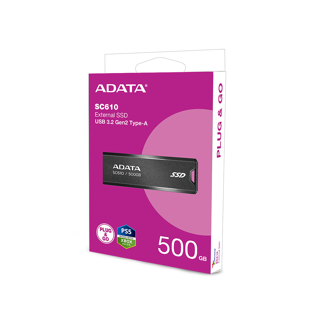 Внешний SSD накопитель, ADATA SC610 500 GB, Black-Red (SC610-500G-CBK/RD)