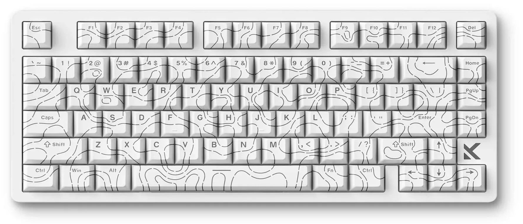 Клавиатура MCHOSE Jet 75 E-sport, White Topographic, Kailh Magnetic God Switch (MC-Jet75-9)