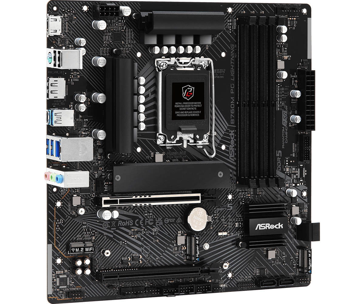 Материнская плата ASRock B760M PG LIGHTNING LGA1700 mATX (B760M PG LIGHTNING)