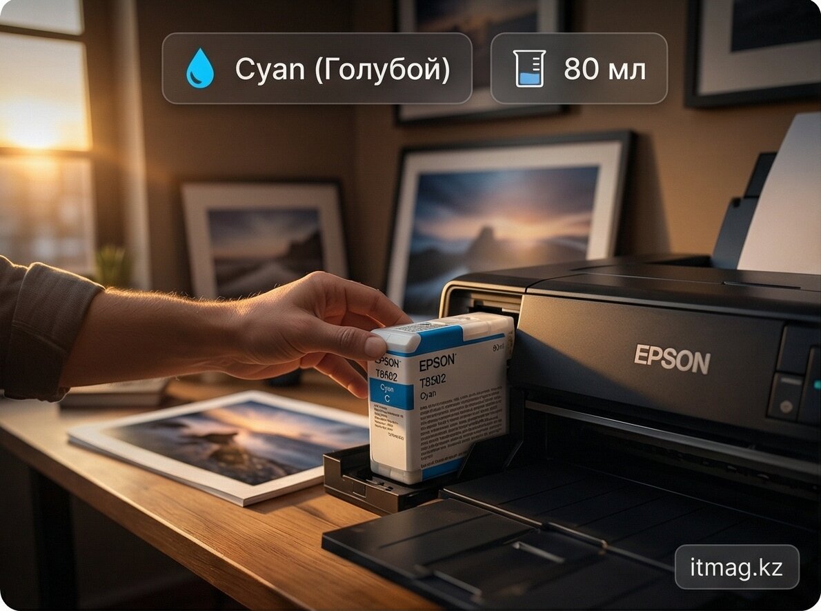 Картридж струйный Epson Cyan T850200 UltraChrome HD ink 80ml (C13T850200)