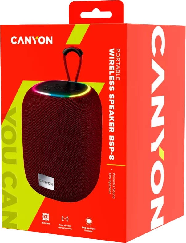 Колонка CANYON speaker BSP-8 10W Red (CNE-CBTSP8R)