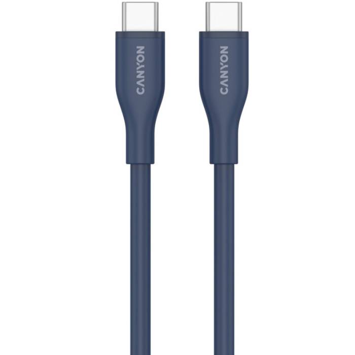 Кабель CanyonUSB-C-USB-C,60W,Silicon1m, Dark blue (CC60SC10)