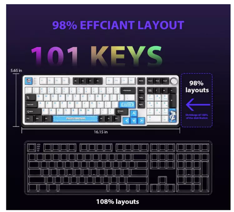 Клавиатура беспроводная Transformers TF-GK01, White (TF-GK01, White)