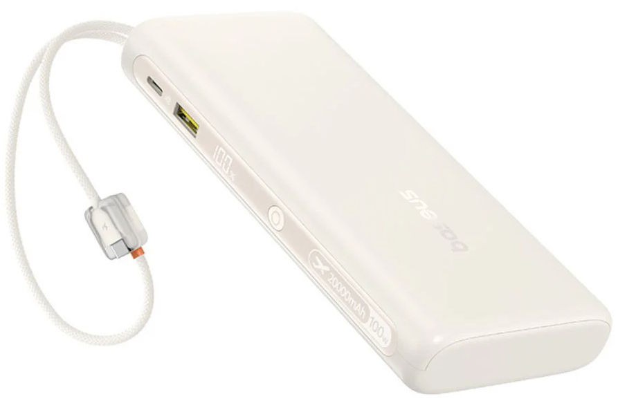 Портативный внешний аккумулятор Baseus EnerFill FC41 10000mAh 67W, Off-White (E0028P01)
