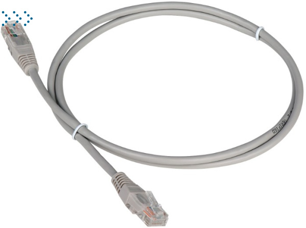 Патч-корд TWT UTP кат.5e, с заливными колпачками, 0.5 м, серый (TWT-45-45-0.5-GY)