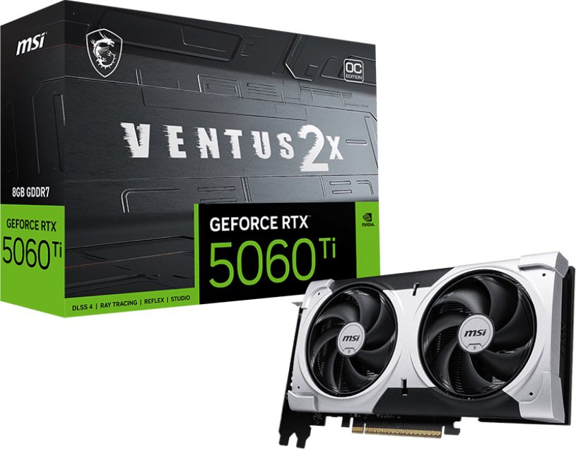 Видеокарта MSI GeForce RTX 5060 Ti 8G VENTUS 2X OC PLUS (G506T-8V2CP)