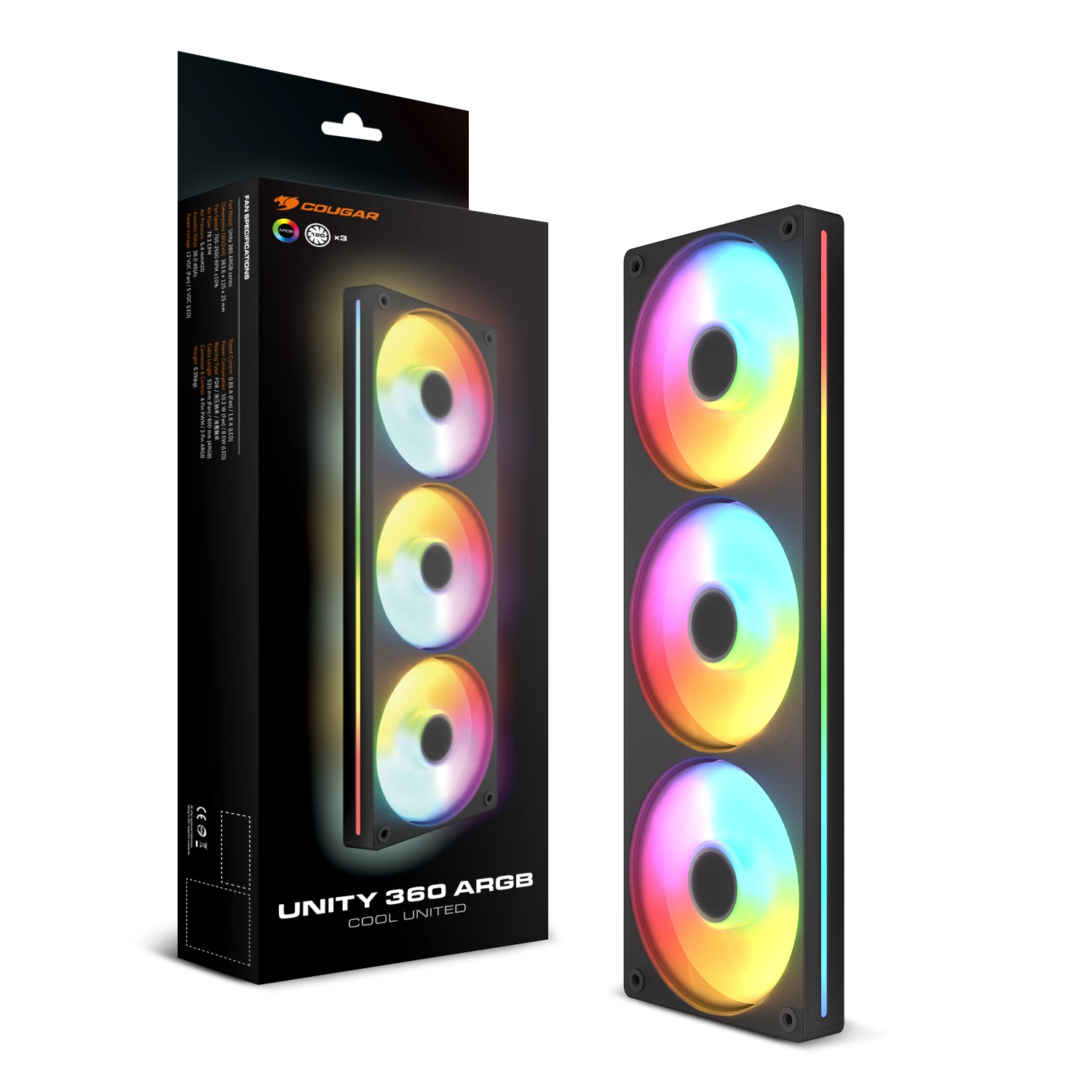 Комплект кулеров для компьютерного корпуса Cougar Unity360-FB ARGB (CF-UN360FB-RGB)
