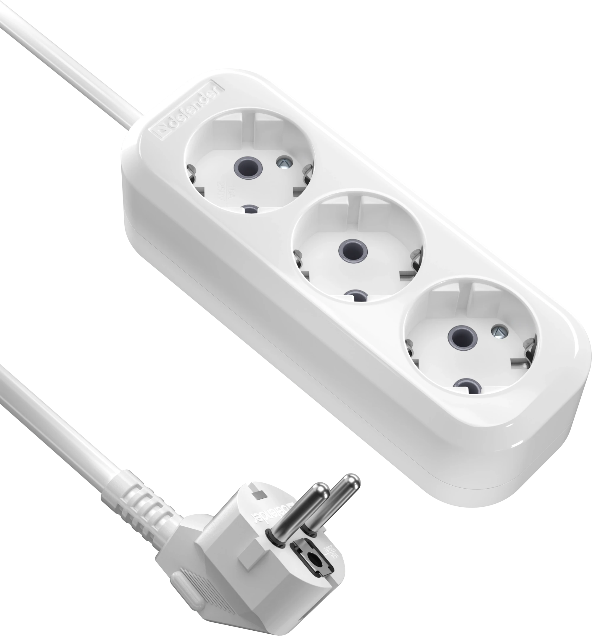 Удлинитель с заземлением Defender R330 16 А, 15 м, 3 розетки, белый (99370) Удлинитель с заземлением Defender R330 16 А, 15 м, 3 розетки, белый (99370)