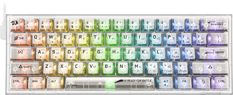 Клавиатура механическая Redragon Fizz прозрачный (71736)