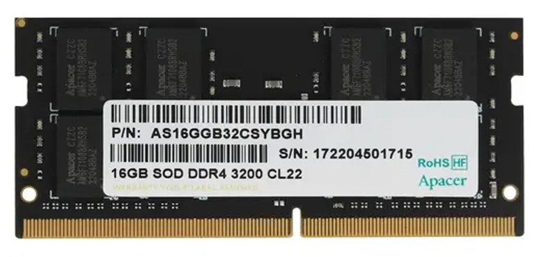 Оперативная память для ноутбука Apacer ES.16G21.GSH 16GB 3200MHz (ES.16G21.GSH)