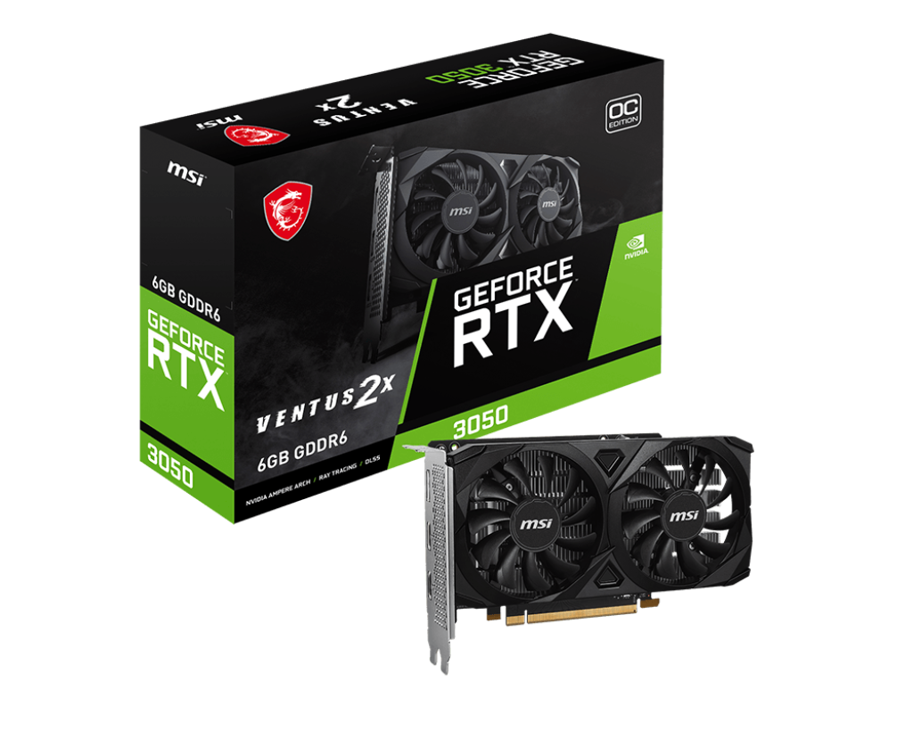Видеокарта MSI GeForce RTX 3050 VENTUS 2X E 6G OC (RTX 3050 VENTUS 2X E 6G OC)