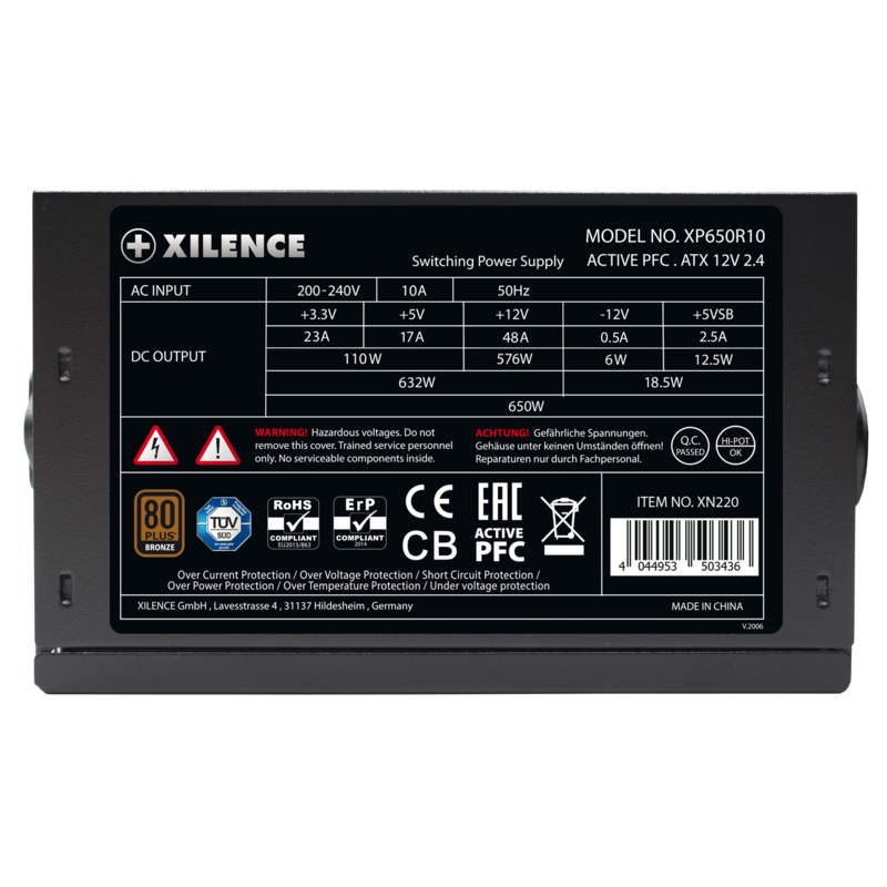 Блок питания Xilence Gaming series XN220 650W, 80+ Bronze (XP650R10)
