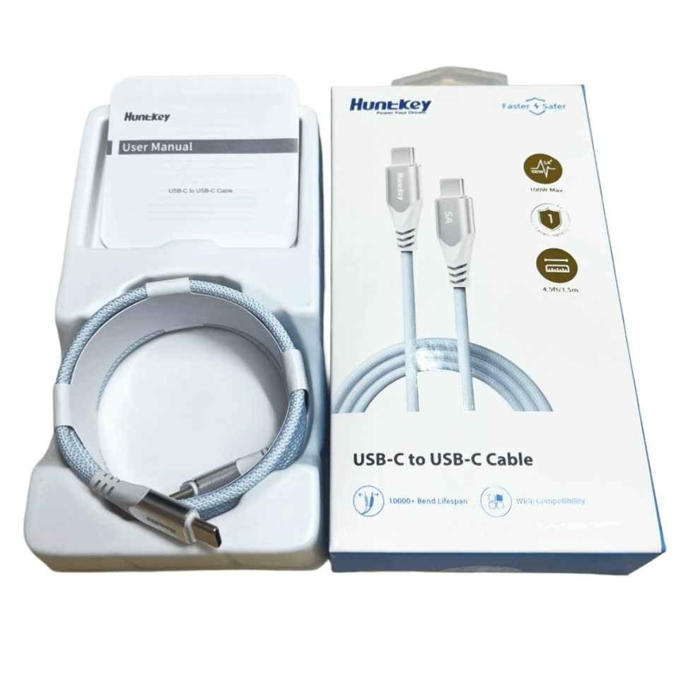 Кабель зарядки Huntkey HKCCC501502, USB-C to USB-C, 1.5M, 100W (HKCCC501502)