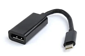 Конвертер Cablexpert USB Type-C to DisplayPort adapter cable, 4K, black  (A-CM-DPF-02)
