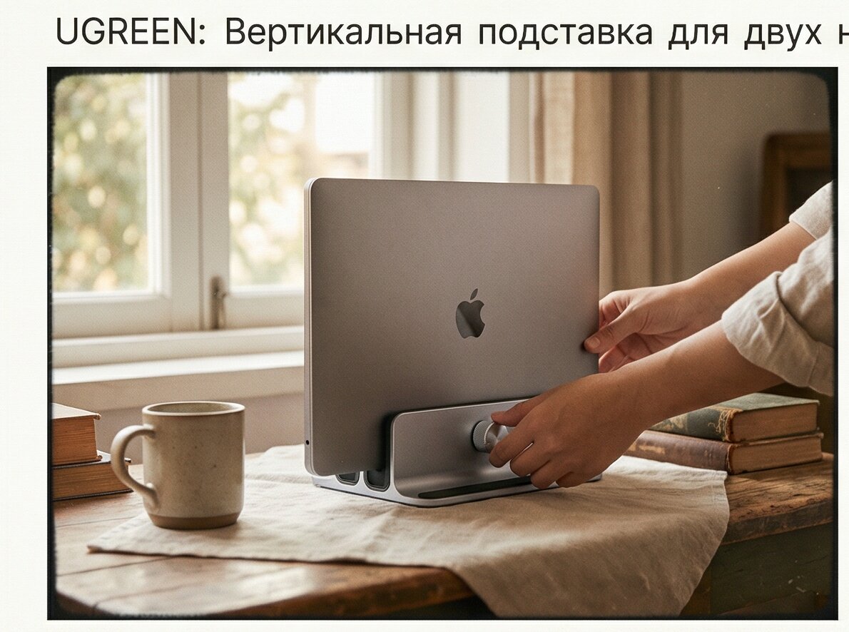 Вертикальная подставка для ноутбука UGREEN два слота LP258 (60643) 