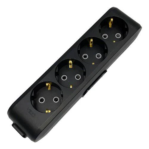 Удлинитель VIKO Multi-Let 4 х 3м черный, заземление (90134403)