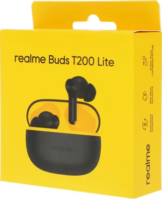 НАУШНИКИ REALME RMA2415-A BUDS T200 LITE ЧЁРНЫЙ (6941764454491)